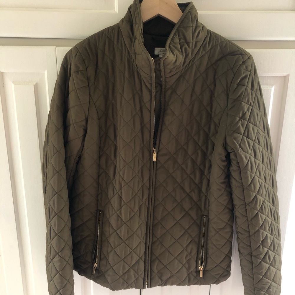 Jcrew Olive Quilted Jacket Size M
